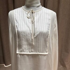 Nili Lotan Silk Tuxedo Blouse -Ivory Luxe - NWT